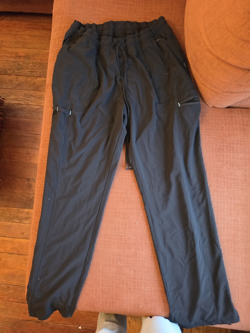 Scrubstar Black Elastic-Waist Cargo Joggers